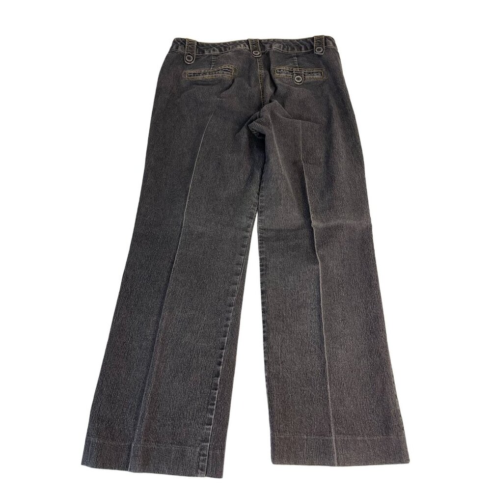 New Directions Cotton Stretch Wide Leg Denim Jeans Women's 12 Black Medium Wash - Picture 7 of 7